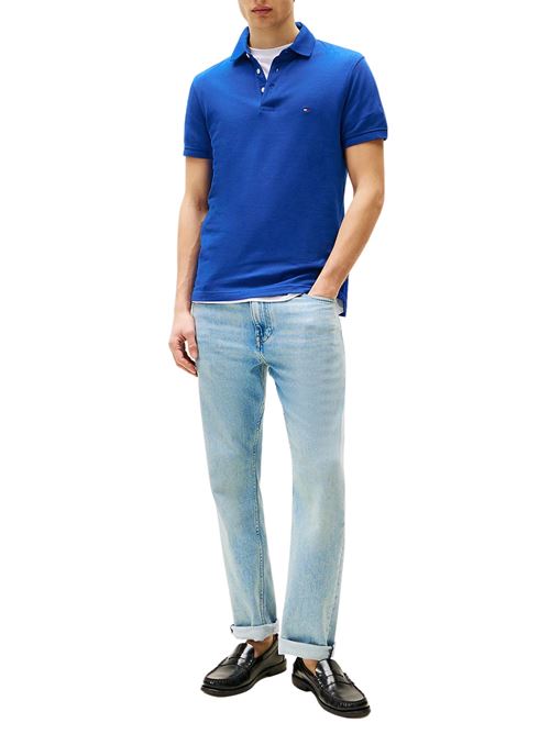 Polo uomo blu elettrico in cotone Tommy Hilfiger | MW0MW17771D03